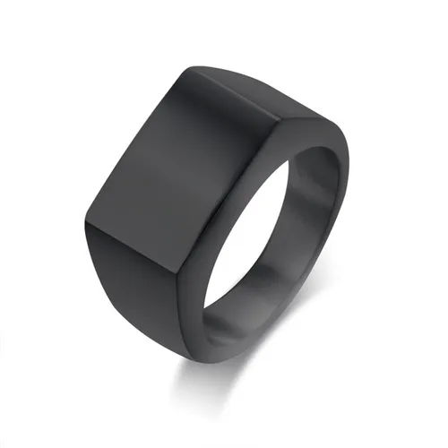 Zegelring zwart Mauro Vinci - Ringen zwart heren - met geschenkverpakking - Zwarte zegel ring - maat 8