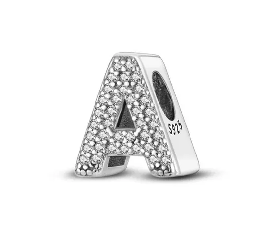 Zilveren Bedel A | Letter | Alfabet | ABC | Sieraden | Moederdag Cadeau | Past op alle bekende merken Armbanden | 925 Zilver Armband | Romystones