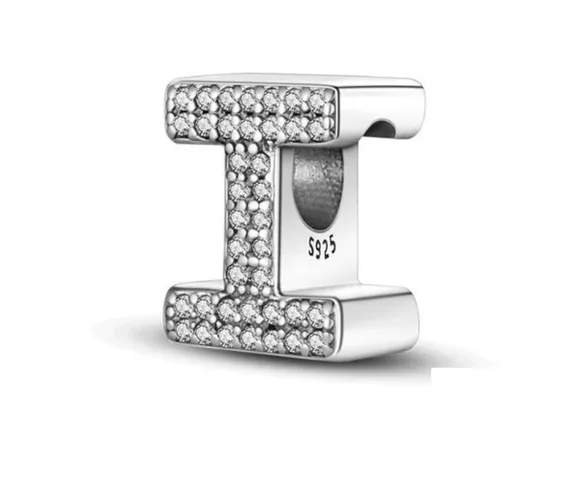 Zilveren Bedel I / i | Letter | Alfabet | ABC | Sieraden | Moederdag Cadeau | Past op alle bekende merken Armbanden | 925 Zilver Armband | Romystones
