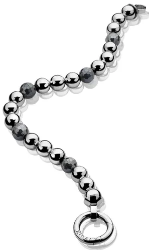 Zinzi ZIA683 Zilveren Armband - Zwarte Bead
