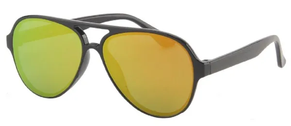 Zonnebril Kinderen - Pilotenbril Modern - Spiegelglazen 51 mm - Zwart en Oranje