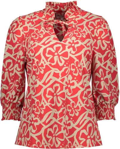 Zoso Blouse Janice Printed Travel Fancy Blouse 241 0019/0007 Red/sand Dames