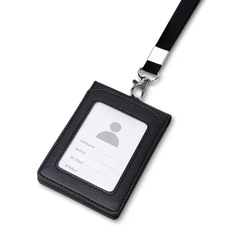 Zuster/ nurse / verpleegster - Neck strap - Keycord - Lanyard - ID kaart houder - Pashouder- Zwart Pu Leer