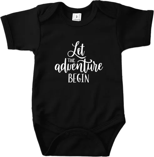 Zwangerschap Aankondiging - Let the adventure begin - Romper Zwart
