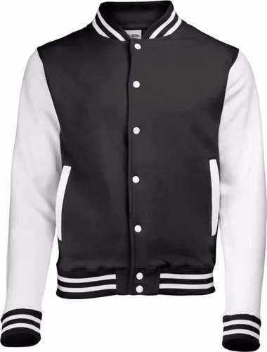Zwart met wit college jacket voor heren L