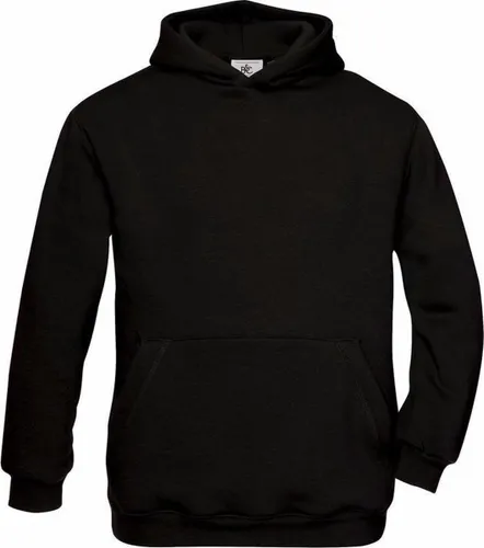 Zwarte katoenmix sweater met capuchon voor jongens 122/128
